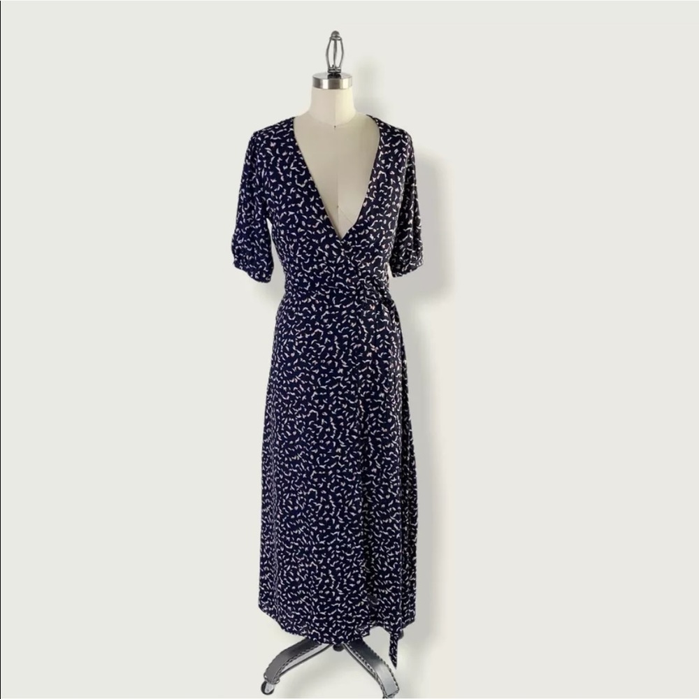 MISA Los Angeles Andrea Wrap Dress blue XS